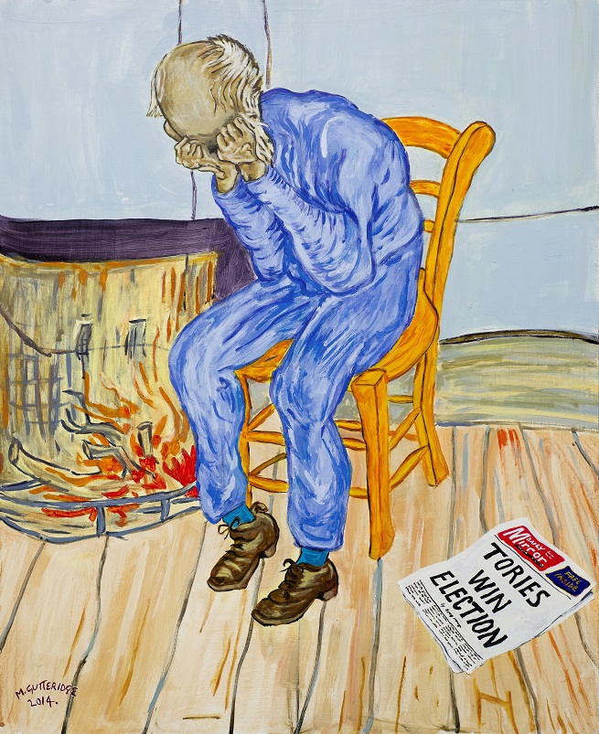 Painting of Van Gogh's Threshold of Eternity on theme of social injustice by Michael Gutteridge