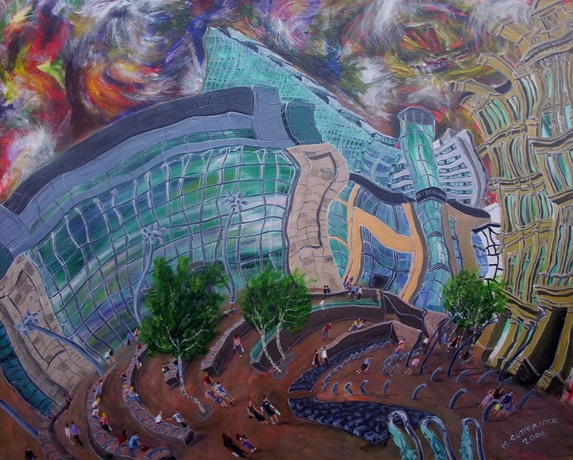 Painting of  Exchange Square, Manchester