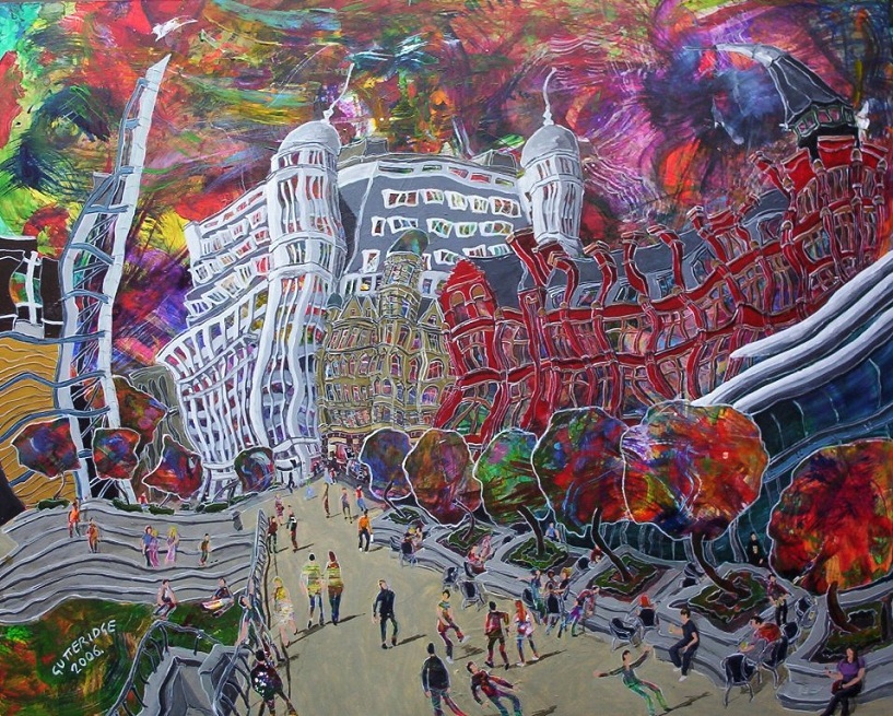 Painting of Gt. Northern Square, Manchester