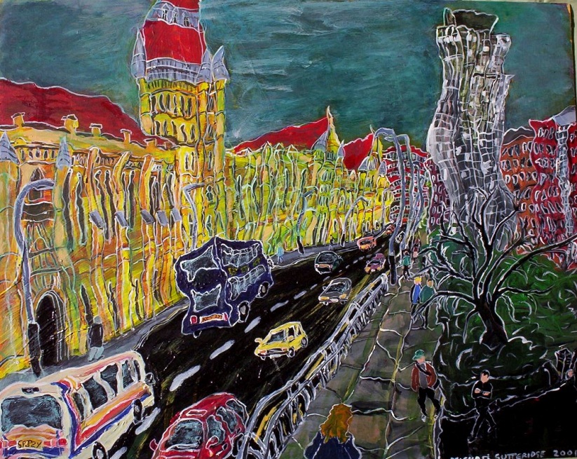 Painting of Manchester University.