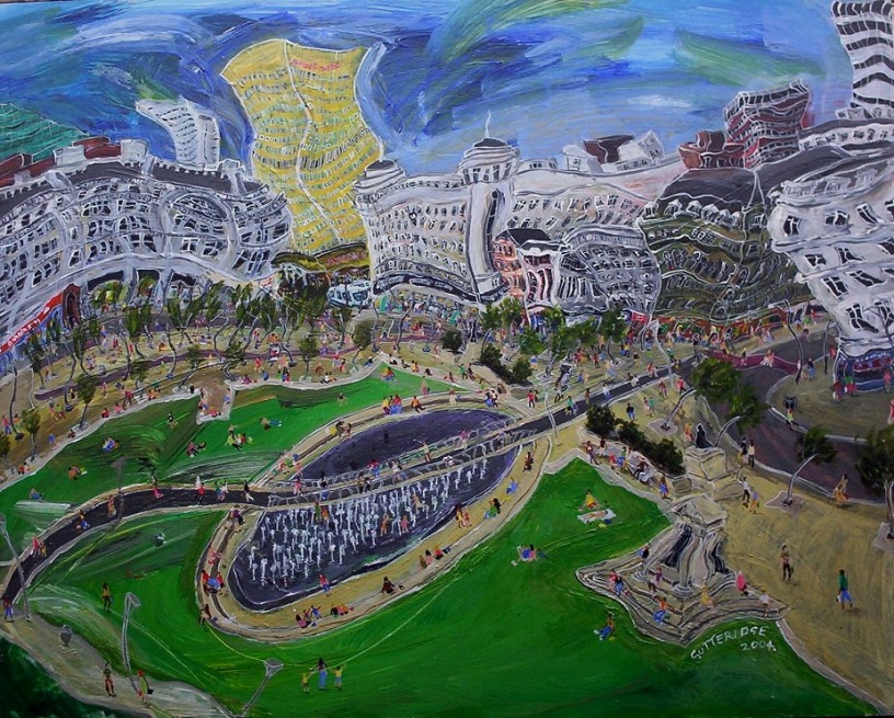 Painting of Piccadilly Gardens, Manchester