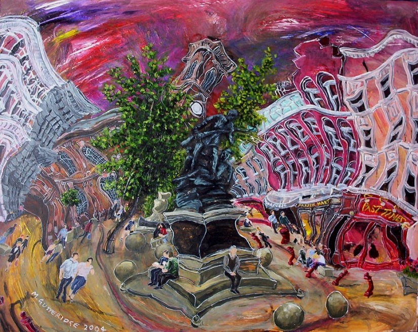 Painting of St. Ann's Square and Church, Manchester