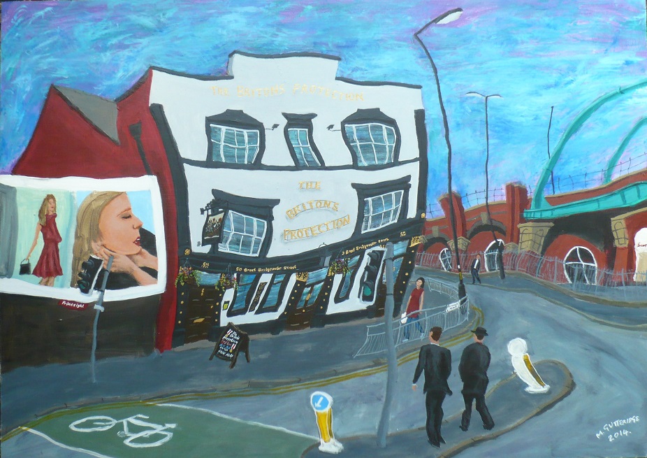 Painting of the Briton's Protection pub, Manchester