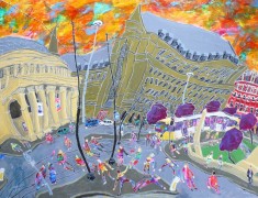 <i>Poem About St. Peter’s Square, Manchester, </i>(50x70cm. Acrylic on board) Painted 2010.
SOLD