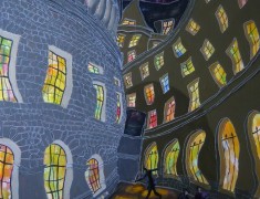 <i>Library Walks, Manchester, No. 2, at Night </i>(70x50cm Acrylic on board.) Painted 2010.
SOLD