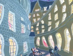 <i>Library Walks, Manchester, No. 3, at Night (With Residue of an Incident.)</i>50x40cm Acrylic on board. Painted 2011.
SOLD