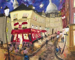Montmartre, Paris at Night (70x50cm actylic on board.) Painted 2022.
FOR SALE. Contact for details. Painting of Montmartre by Michael Gutteridge