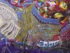 <i>St. Peter’s Square, Manchester, (Looking North) No. 3. </i>(40x50cm. Acrylic on board) Painted 2006.
SOLD