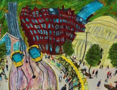 <i>Tram Station in St. Peter’s Square, Manchester, No. 6. </i>(50x70cm Acrylic on board.) Painted 2020.
FOR SALE (Price on application) Painting of St. Peter's Sq. by Michael Gutteridge