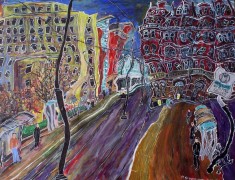 <i>Tram Station at St. Peter’s Square, Manchester (looking West.) </i>(40x50cm. Acrylic on board) Painted 2000-2003
SOLD