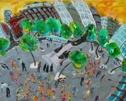 <i>South Eastern Corner of Piccadilly Square, Manchester.</i> (50x70cm Acrylic on board.) Painted 2009.
SOLD