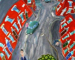 <i>On These Streets Where You Live</i> (50x70cm Acrylic on Board) Painted 2007.
SOLD