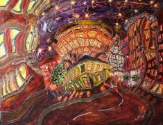 <i>The Peveril Of The Peak No. 4 </i>( At Night) (40x50cm. Acrylic on board) Painted 2005.
SOLD
