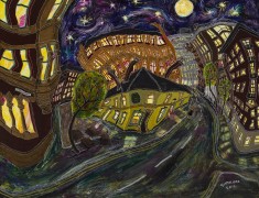 <i>Peveril of the Peak No. 10 (at Night.)</i> (40x50cm Acrylic on board.) Painted 2016.
SOLD.