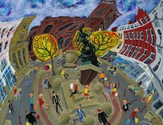 <i>War Memorial in St. Anne’s Square, Manchester, No. 5 </i>(40x50cm. Acrylic on board) Painted 2016.
SOLD